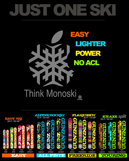 Monoski easy, lighter, power, no acl - Snowgunz
